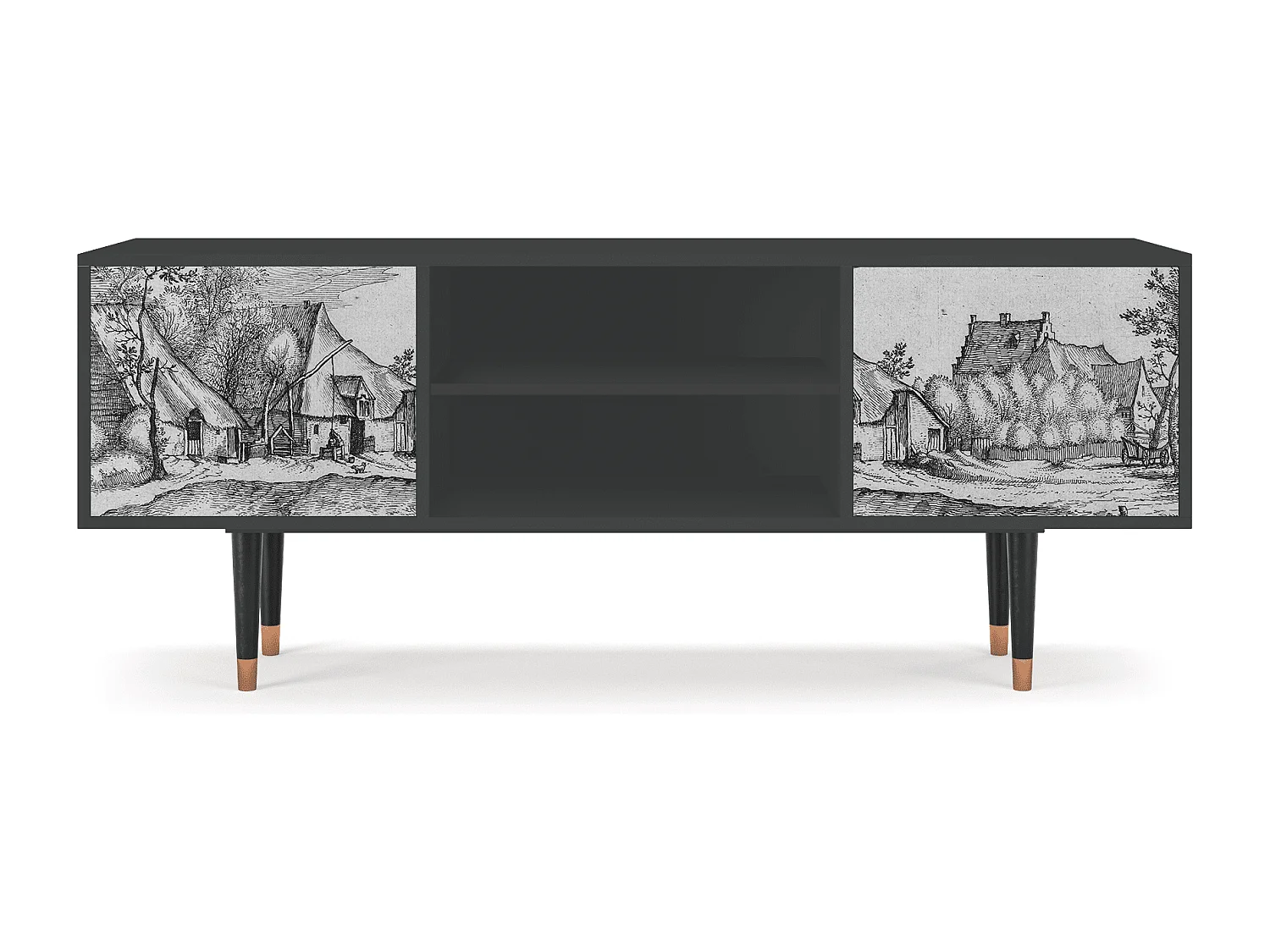 Meuble TV - 170х69х48 cm - T2 - Farms in a Village, Anthracite