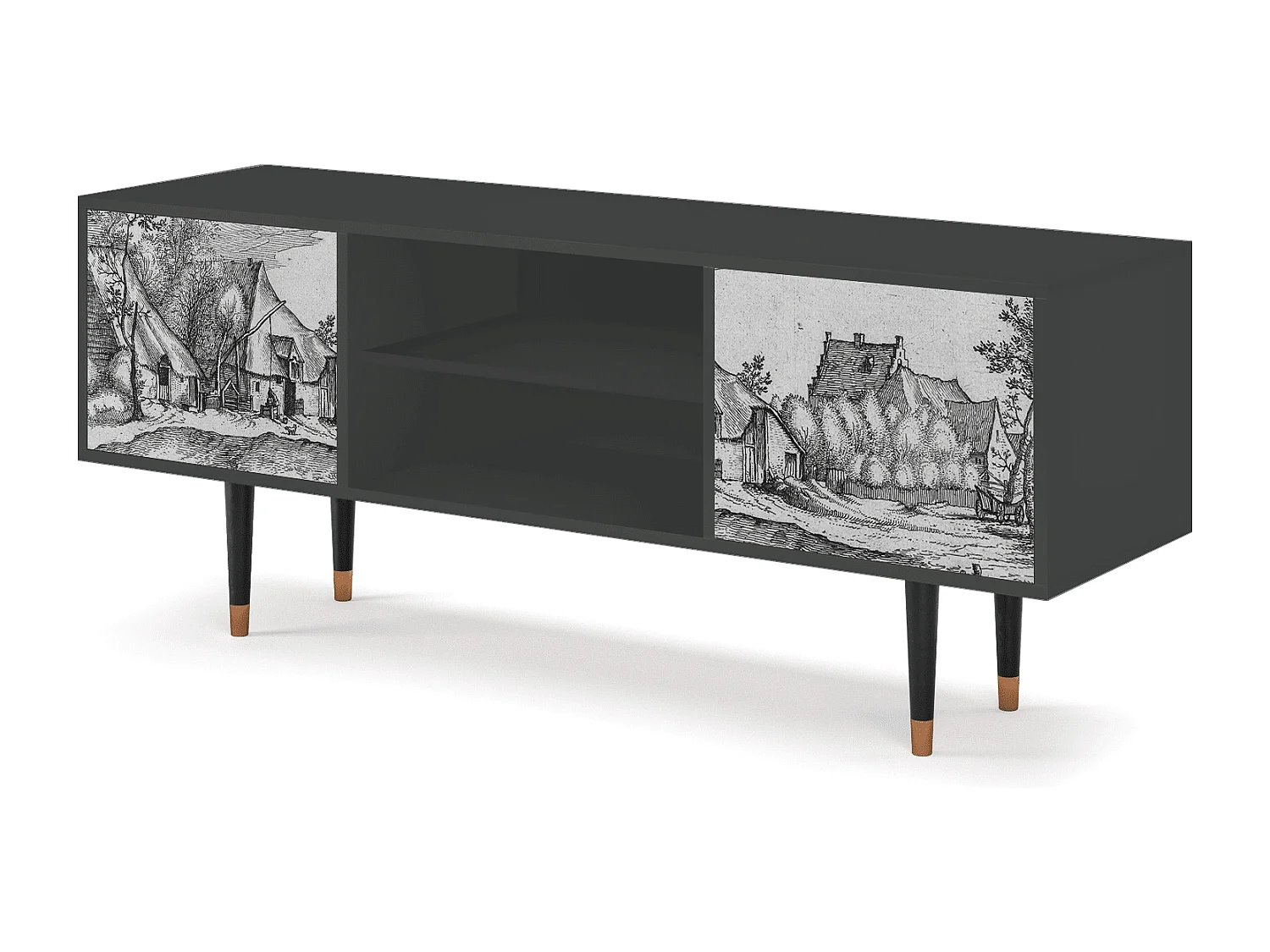 Meuble TV - 170х69х48 cm - T2 - Farms in a Village, Anthracite