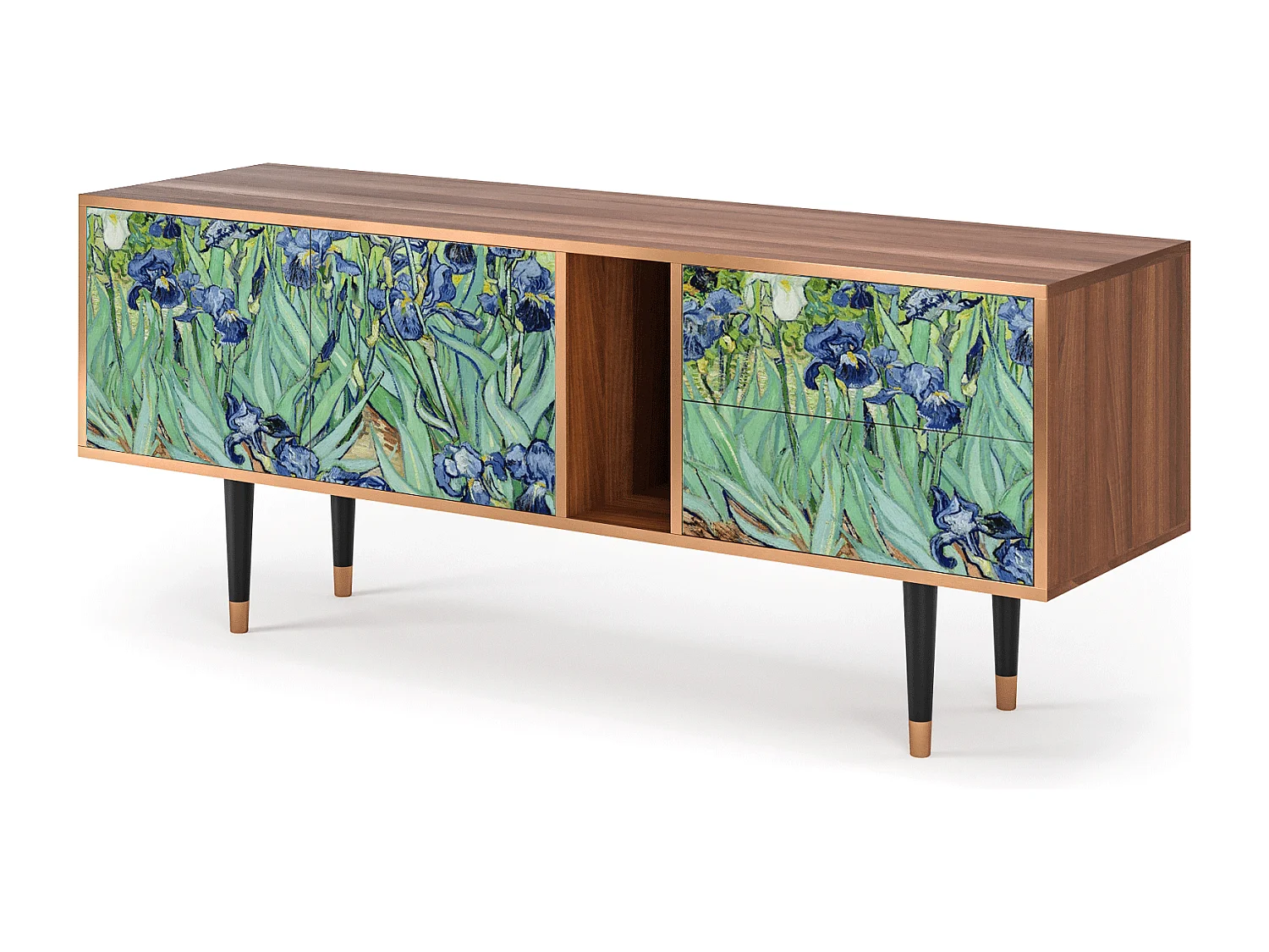 Meuble TV - 170х69х48 cm - T1 - Irises , Noyer