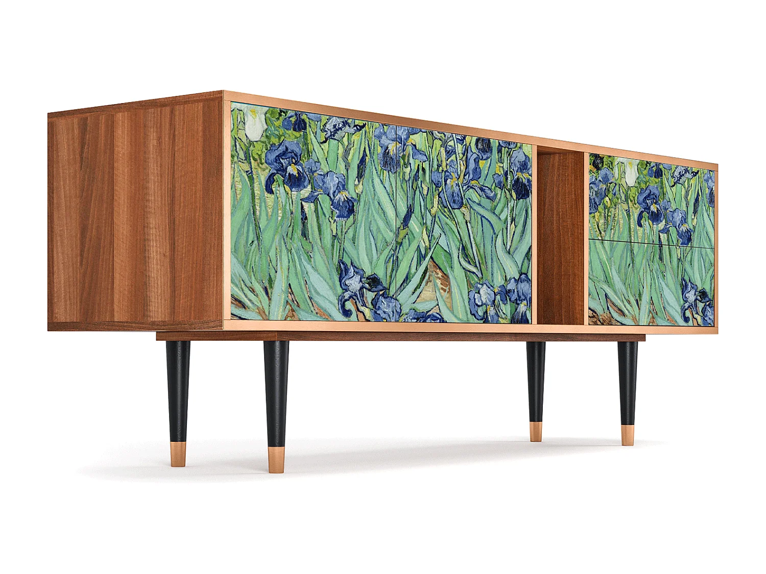 Meuble TV - 170х69х48 cm - T1 - Irises , Noyer