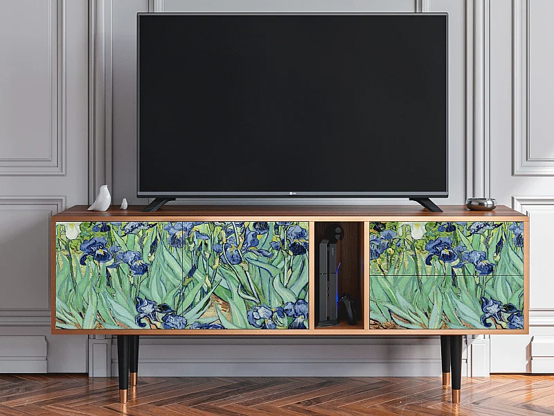 Szafka RTV - 170х69х48 cm - T1 - Irises , Orzech