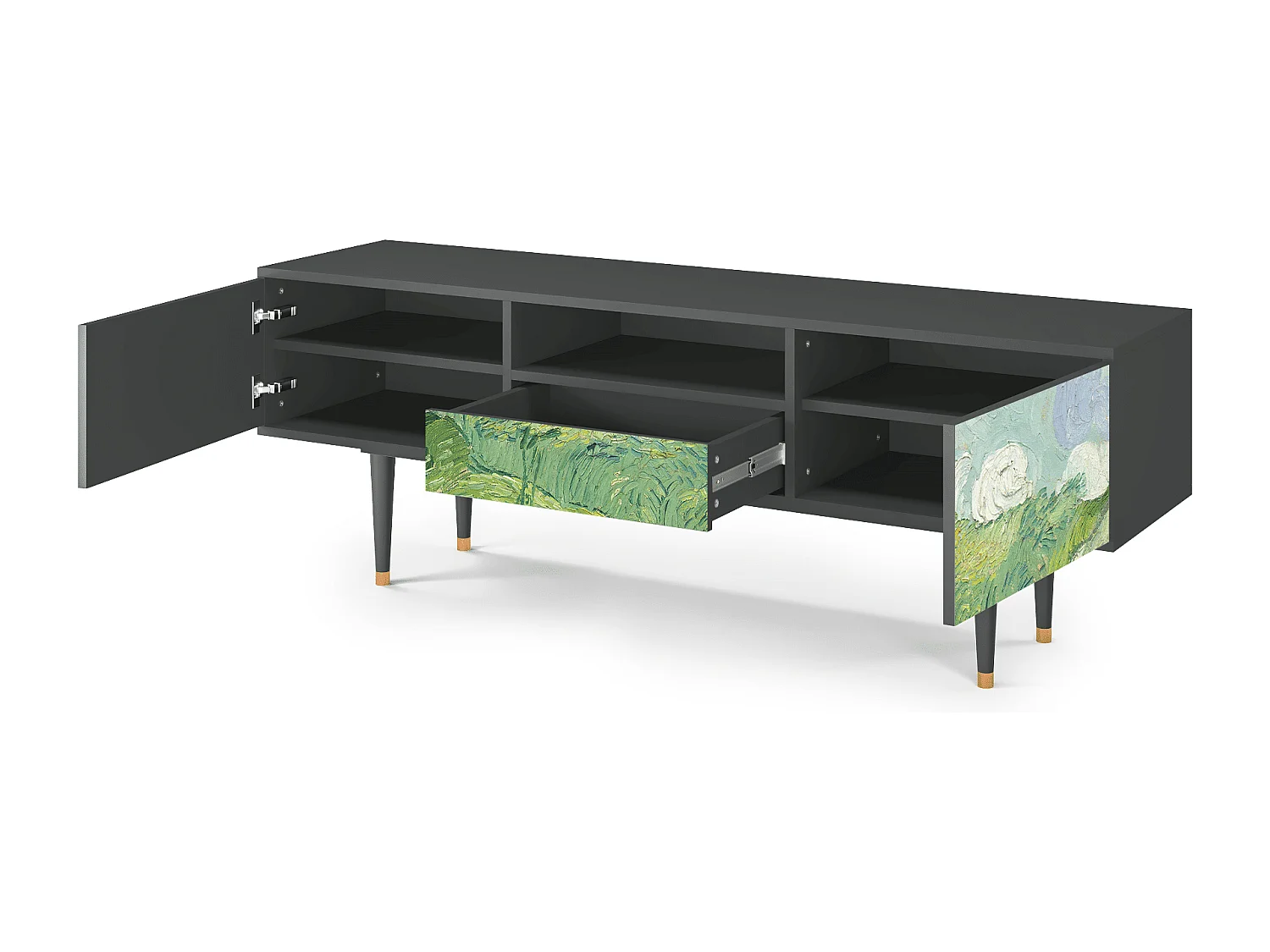 Meuble TV - 170х59х41 cm - T6 - Green Wheat Fields, Anthracite