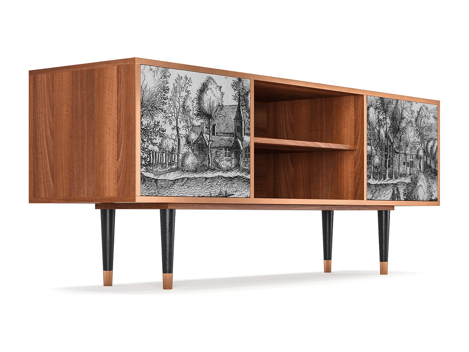 Meuble TV - 170х69х48 cm - T2 - A Pond, Noyer