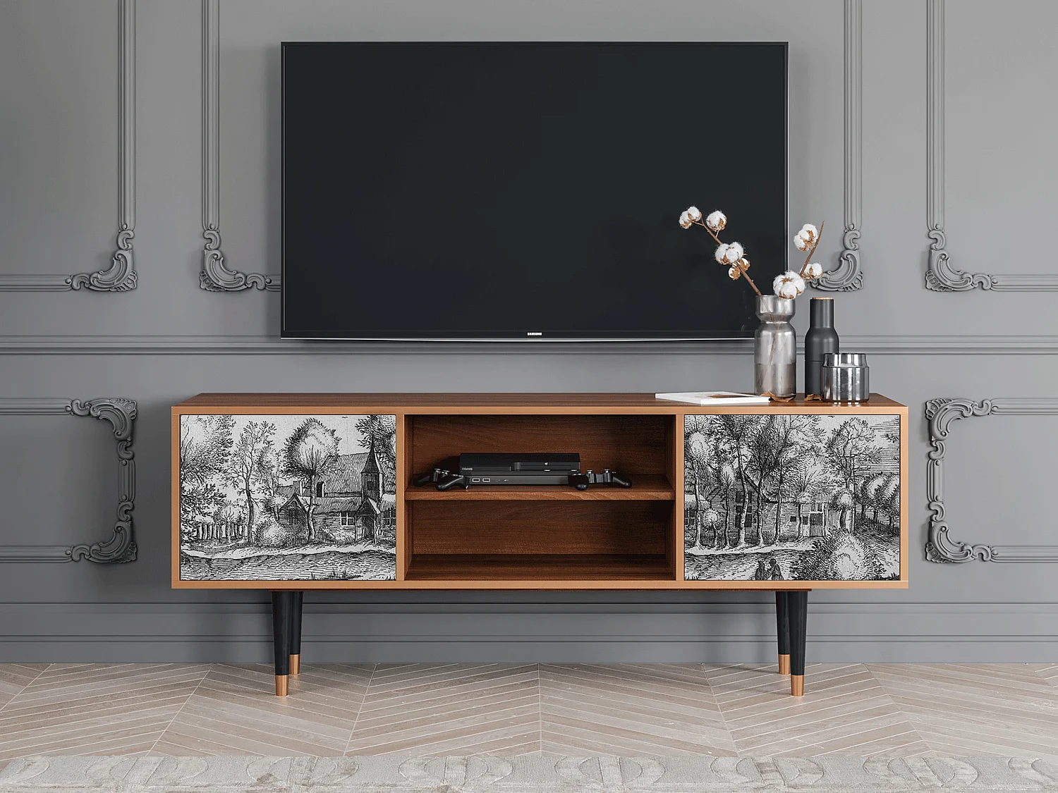 Szafka RTV - 170х69х48 cm - T2 - A Pond, Orzech