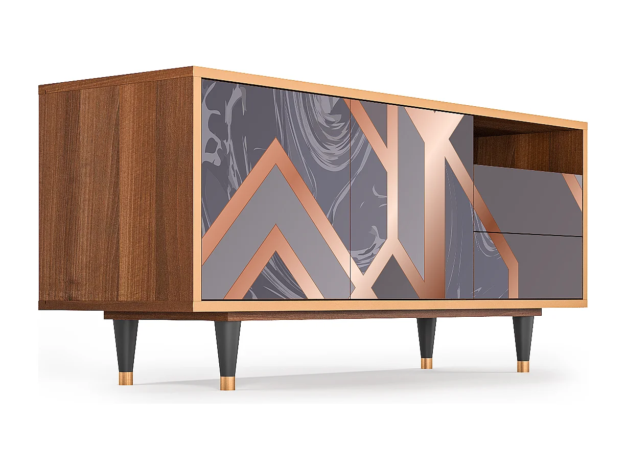 Meuble TV - 125х56х41 cm - T7 - Taupe Anatomy, Noyer