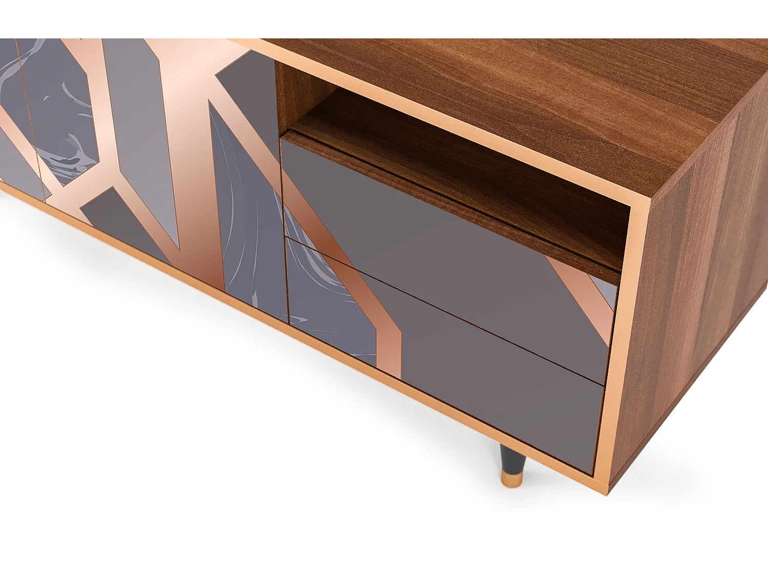 Meuble TV - 125х56х41 cm - T7 - Taupe Anatomy, Noyer