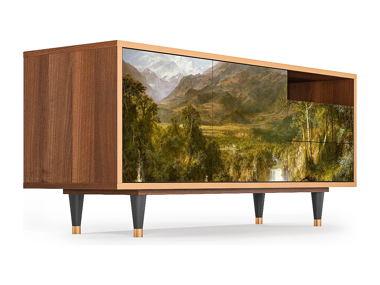 Mueble de TV - 125х56х41 cm - T7 - The Heart of the Andes , Nogal