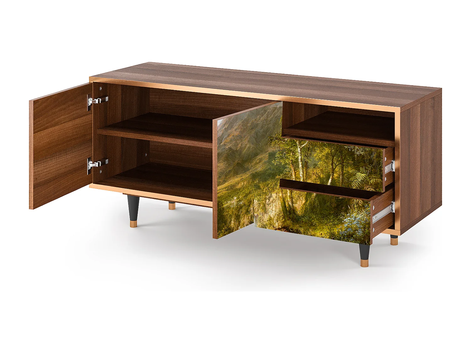 Mueble de TV - 125х56х41 cm - T7 - The Heart of the Andes , Nogal