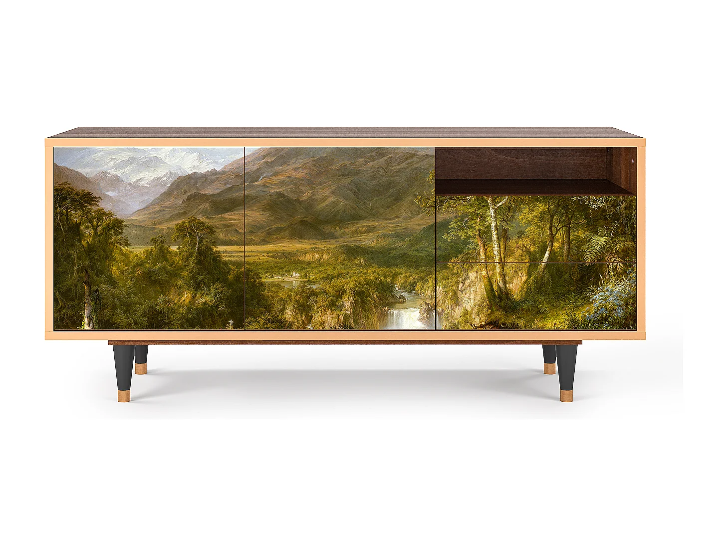 Meuble TV - 125х56х41 cm - T7 - The Heart of the Andes , Noyer
