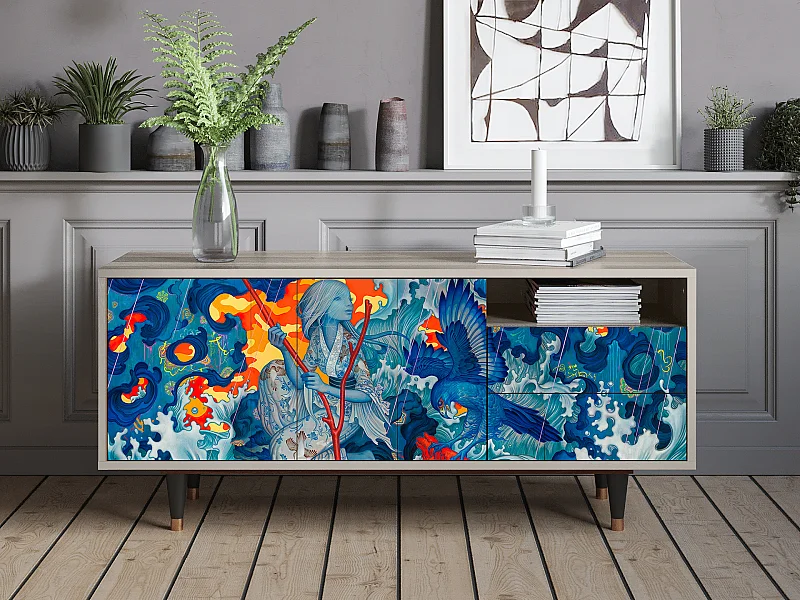 Mueble de TV - 125х56х41 cm - T7 - The Girl - James Jean, Arena