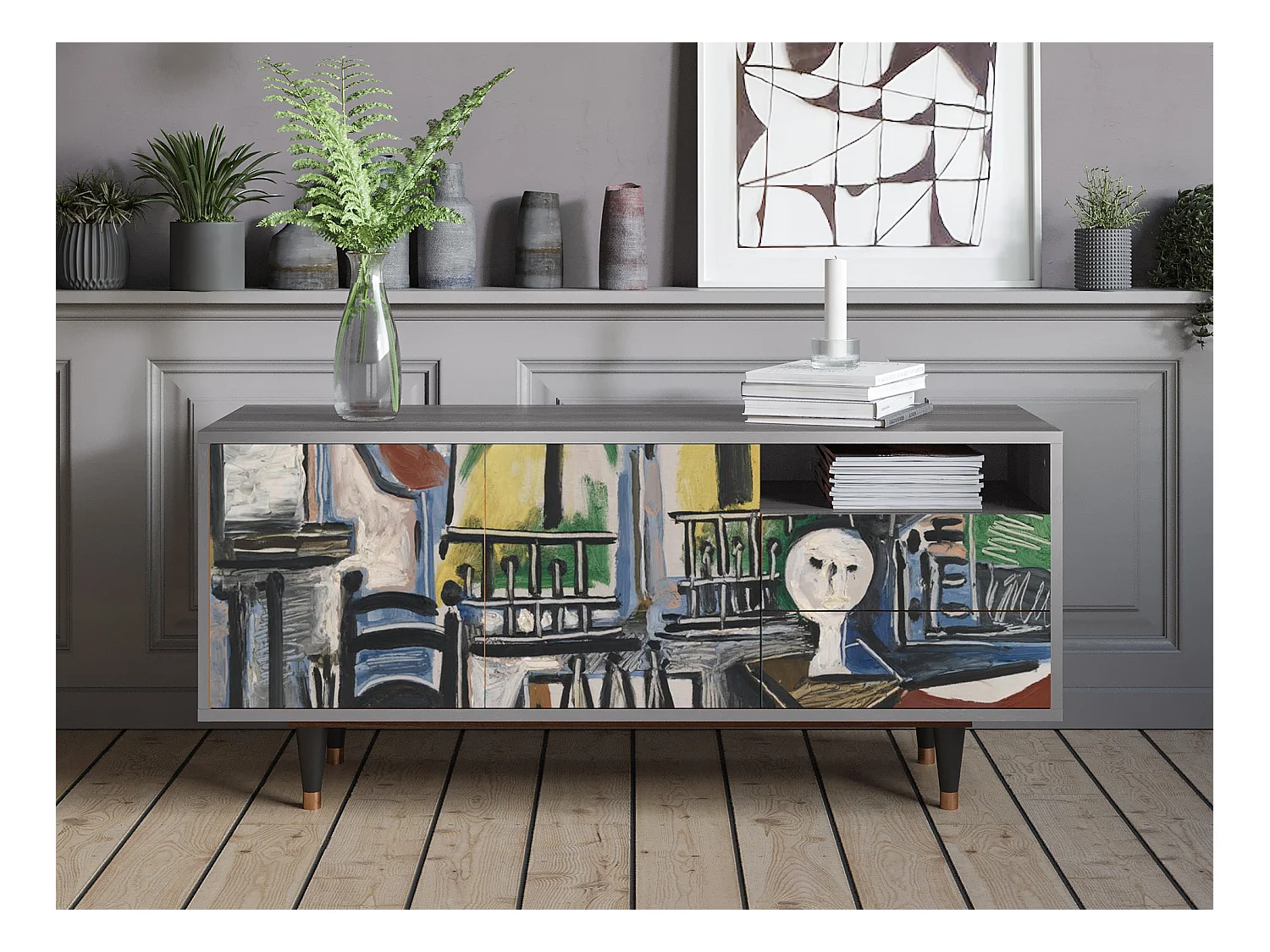 Mobile TV - 125х56х41 cm - T7 - The Studio , Grigio