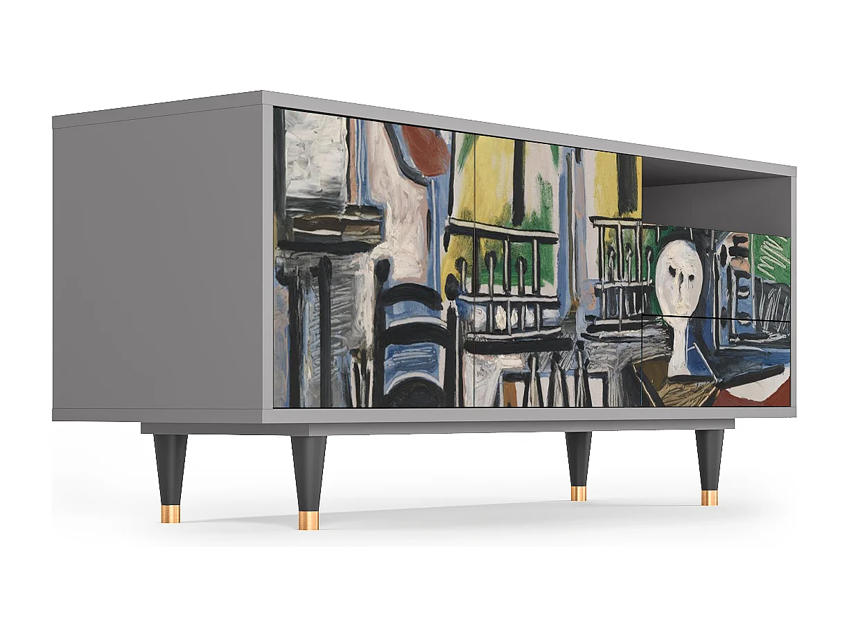 Meuble TV - 125х56х41 cm - T7 - The Studio , Gris