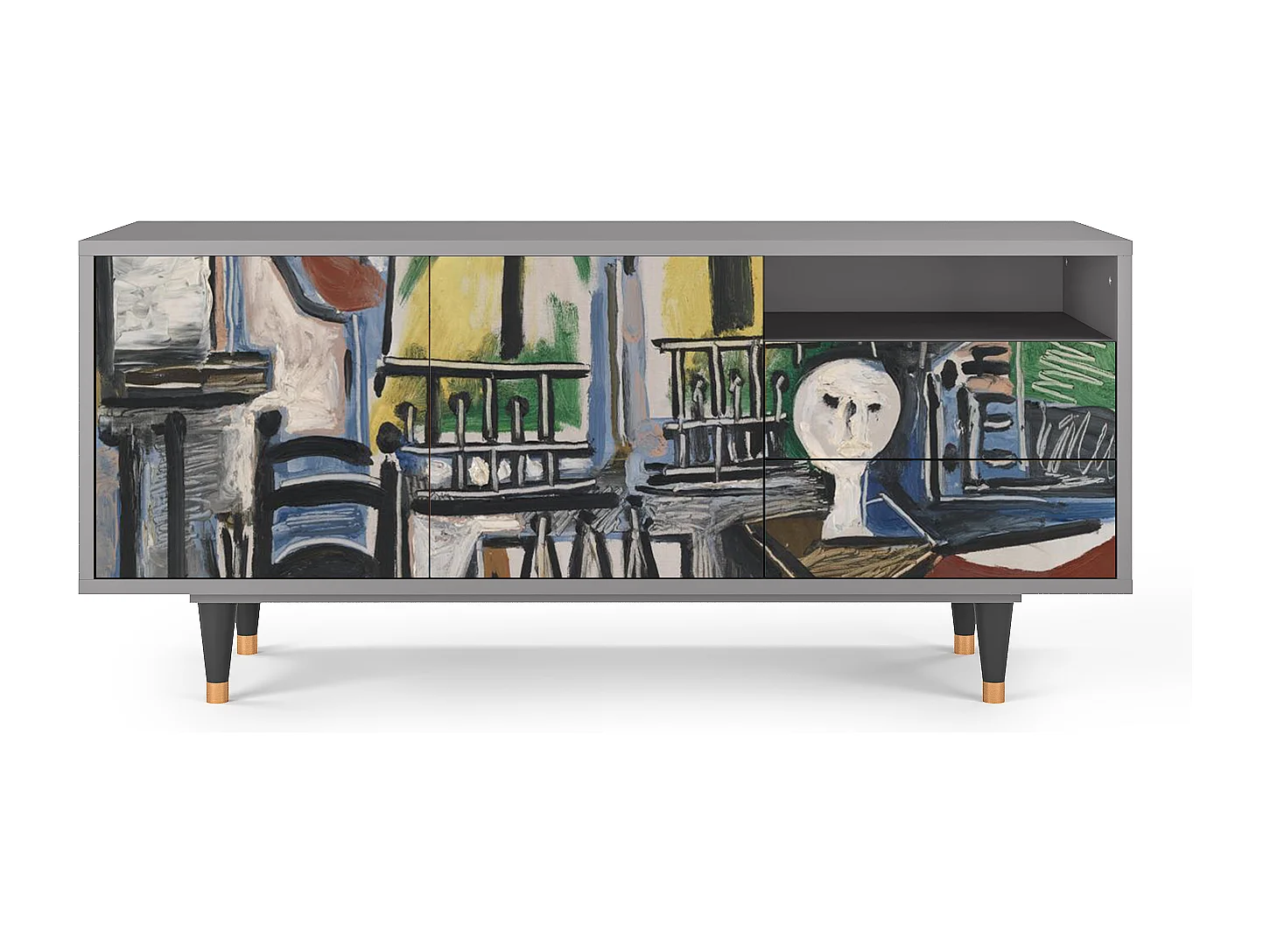 Szafka RTV - 125х56х41 cm - T7 - The Studio , Szary