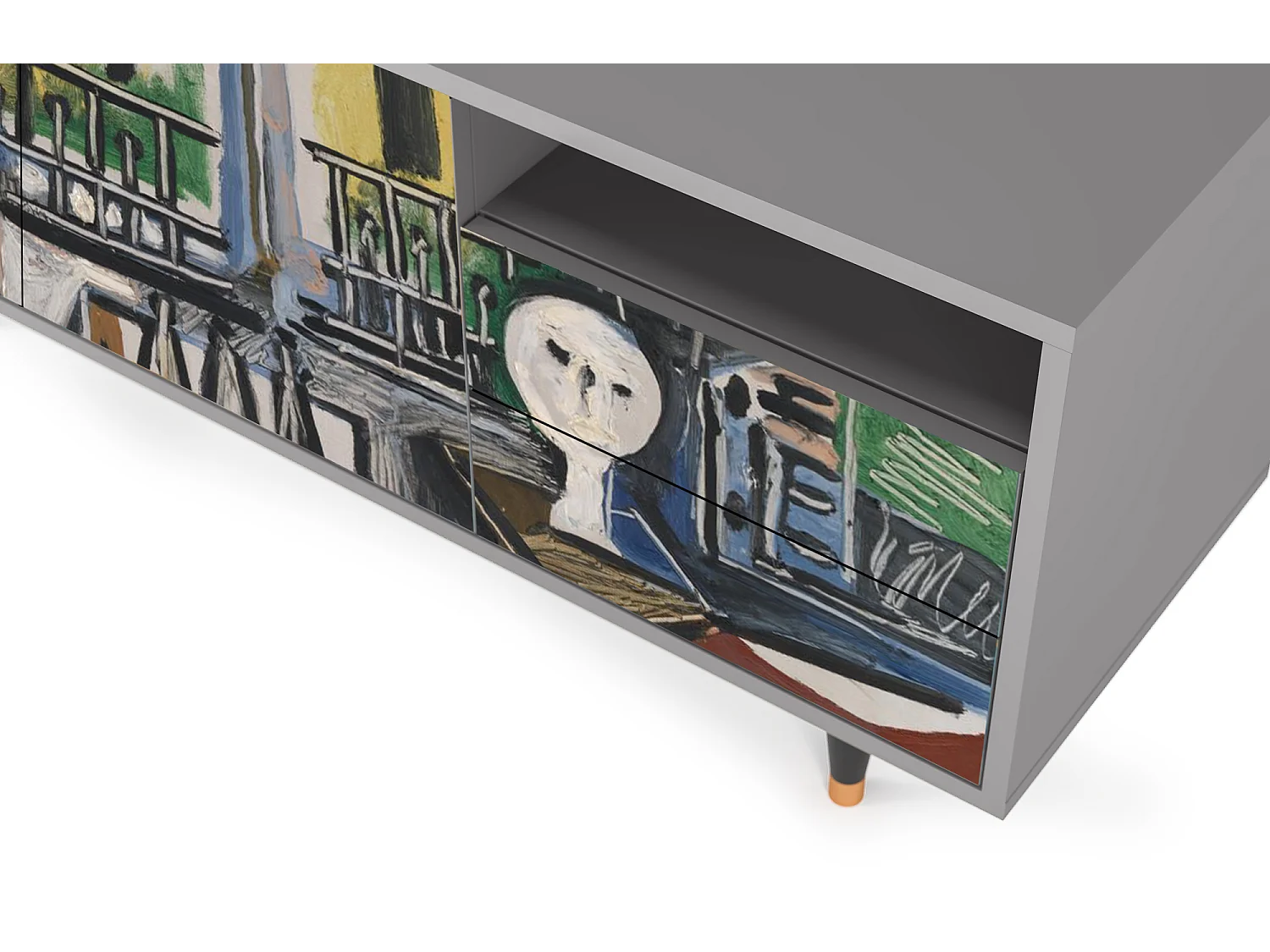 Szafka RTV - 125х56х41 cm - T7 - The Studio , Szary