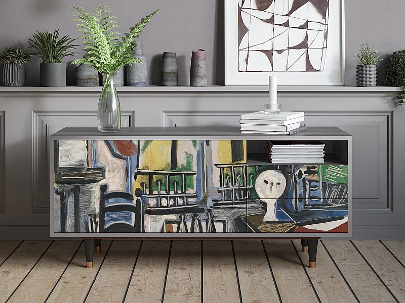 Meuble TV - 125х56х41 cm - T7 - The Studio , Gris