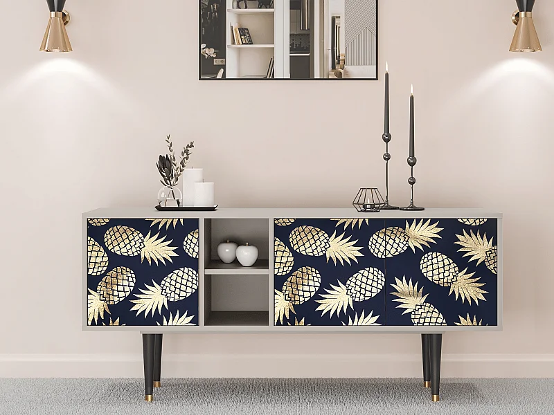 Szafka RTV - 150х69х41 cm - T5 - Sunny Pineaple, Piaskowy