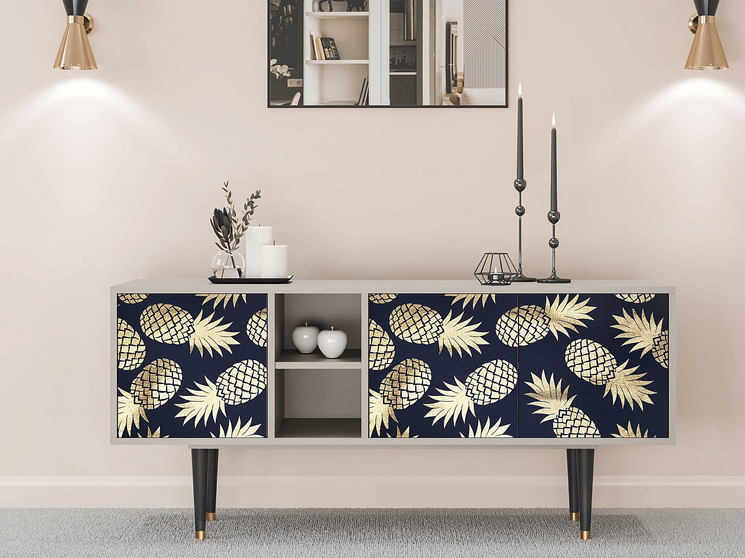 Meuble TV - 150х69х41 cm - T5 - Sunny Pineaple, Sable