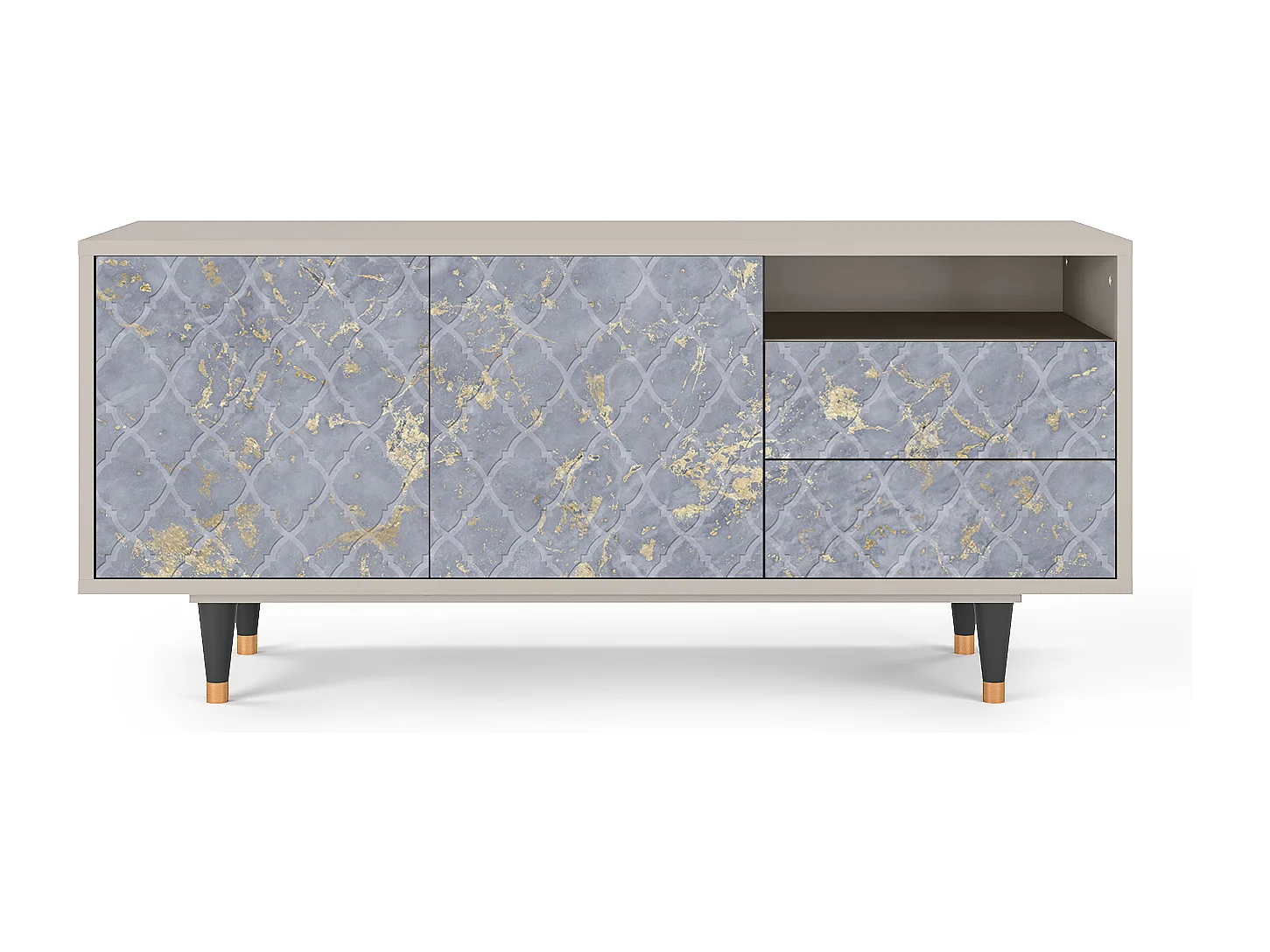 Mueble de TV - 125х56х41 cm - T7 - Golden Smoke, Areia