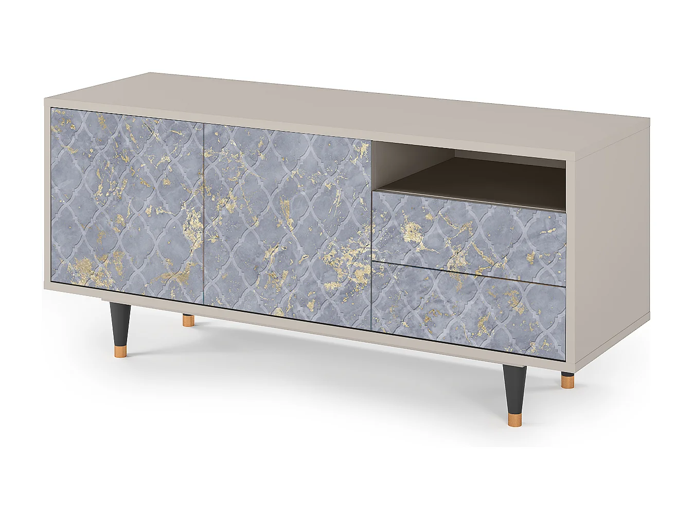 Mueble de TV - 125х56х41 cm - T7 - Golden Smoke, Areia