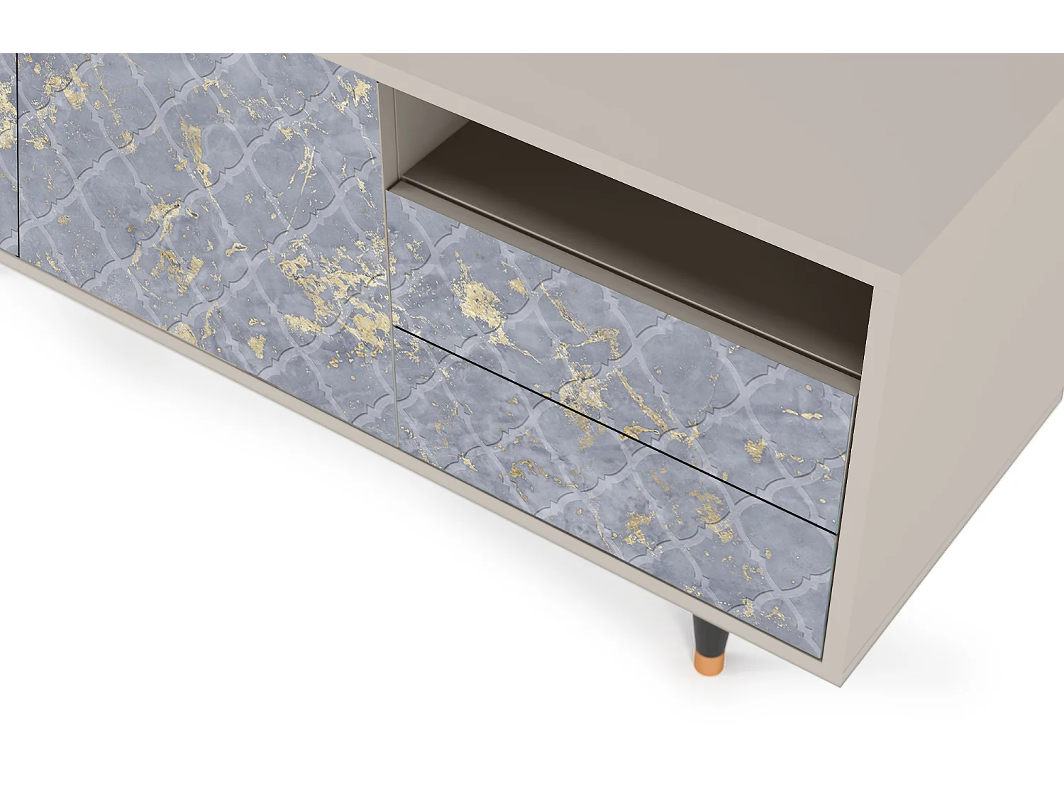 Mueble de TV - 125х56х41 cm - T7 - Golden Smoke, Areia