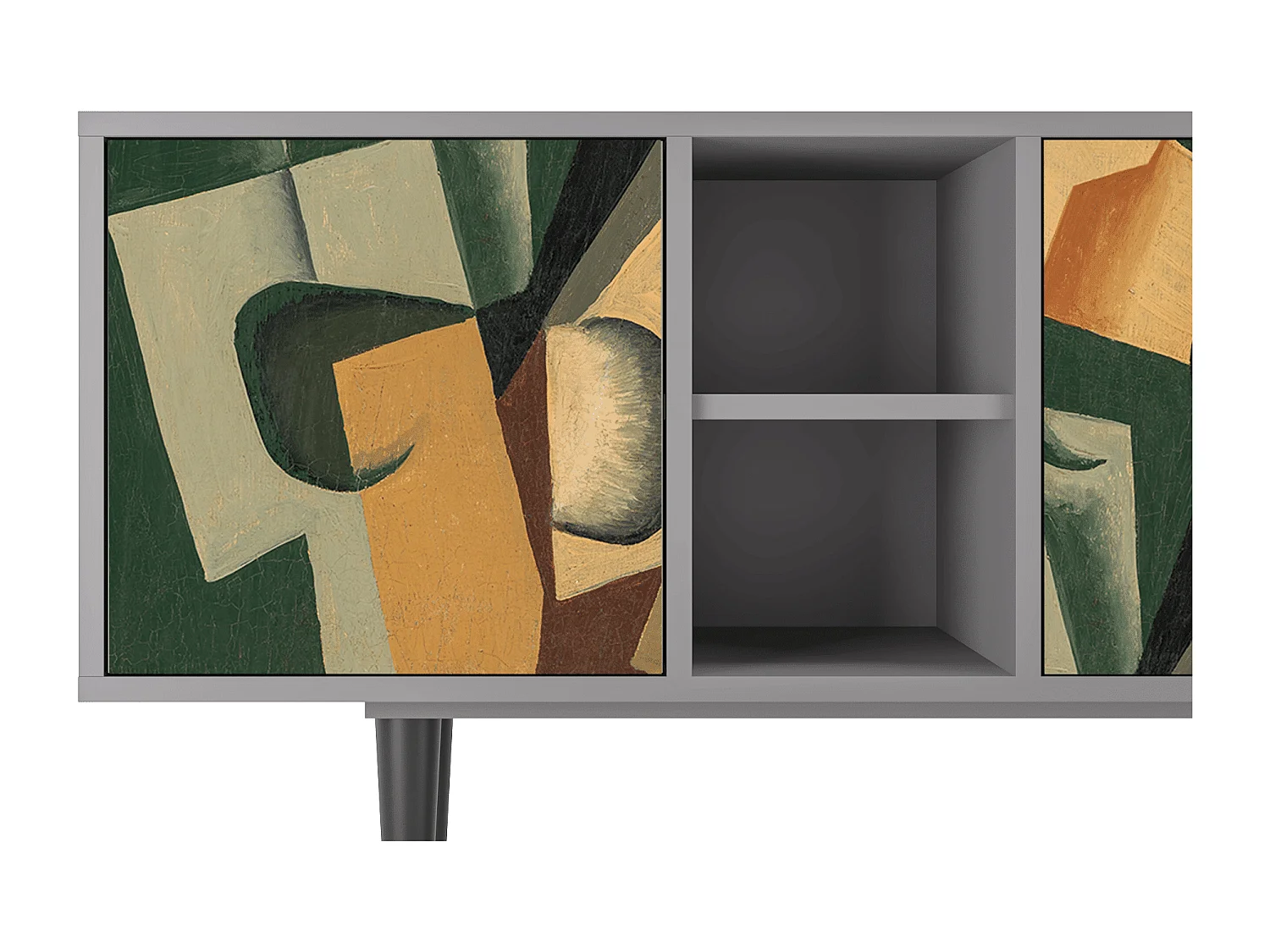 TV-Möbel - 150х69х41 cm - T5 - Glass and Checkerboard, Grau