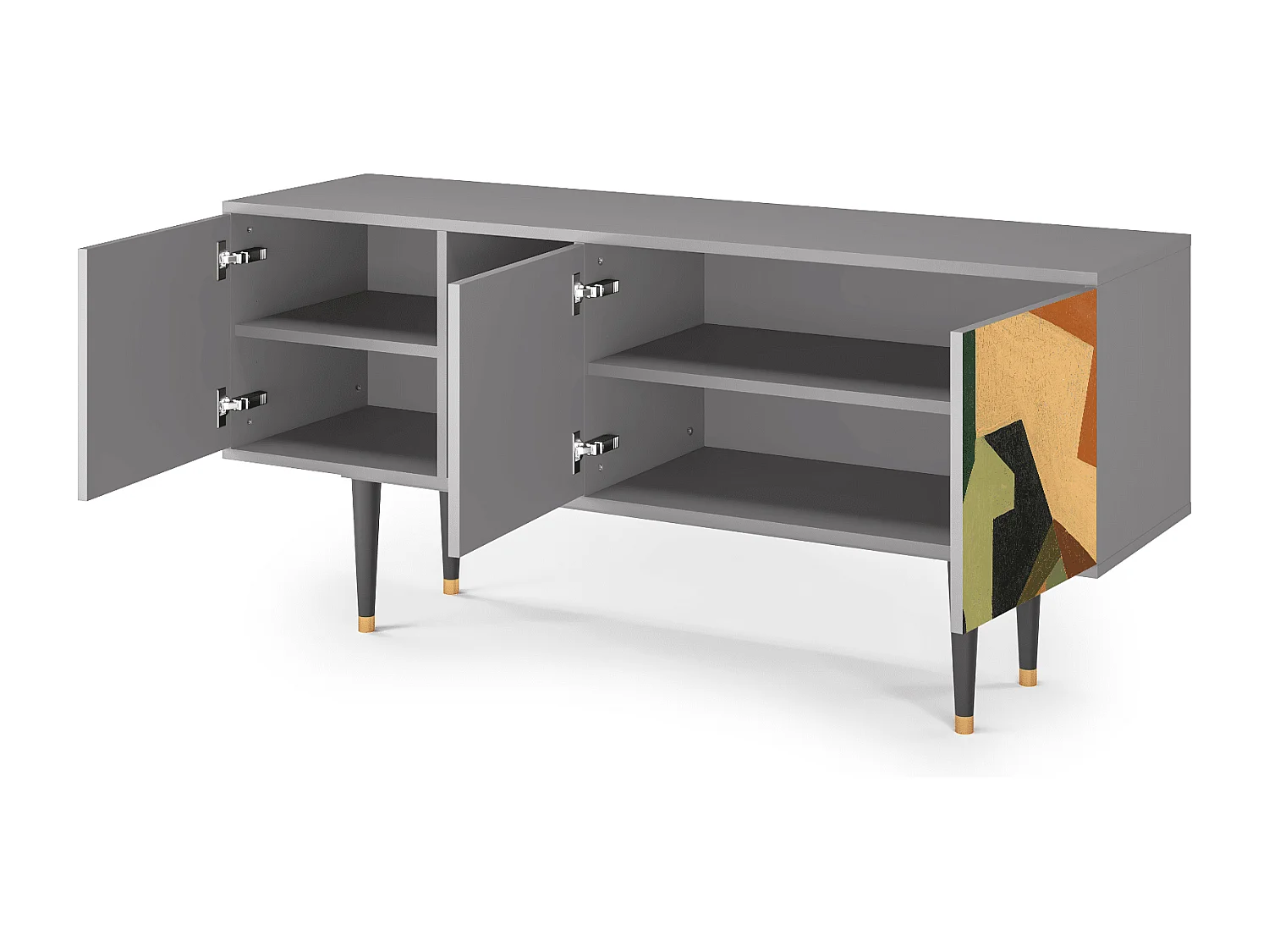 TV-Möbel - 150х69х41 cm - T5 - Glass and Checkerboard, Grau