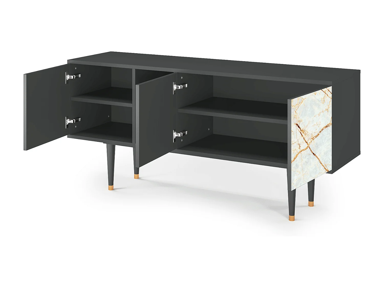 Meuble TV - 150х69х41 cm - T5 - Sabley Marble, Anthracite