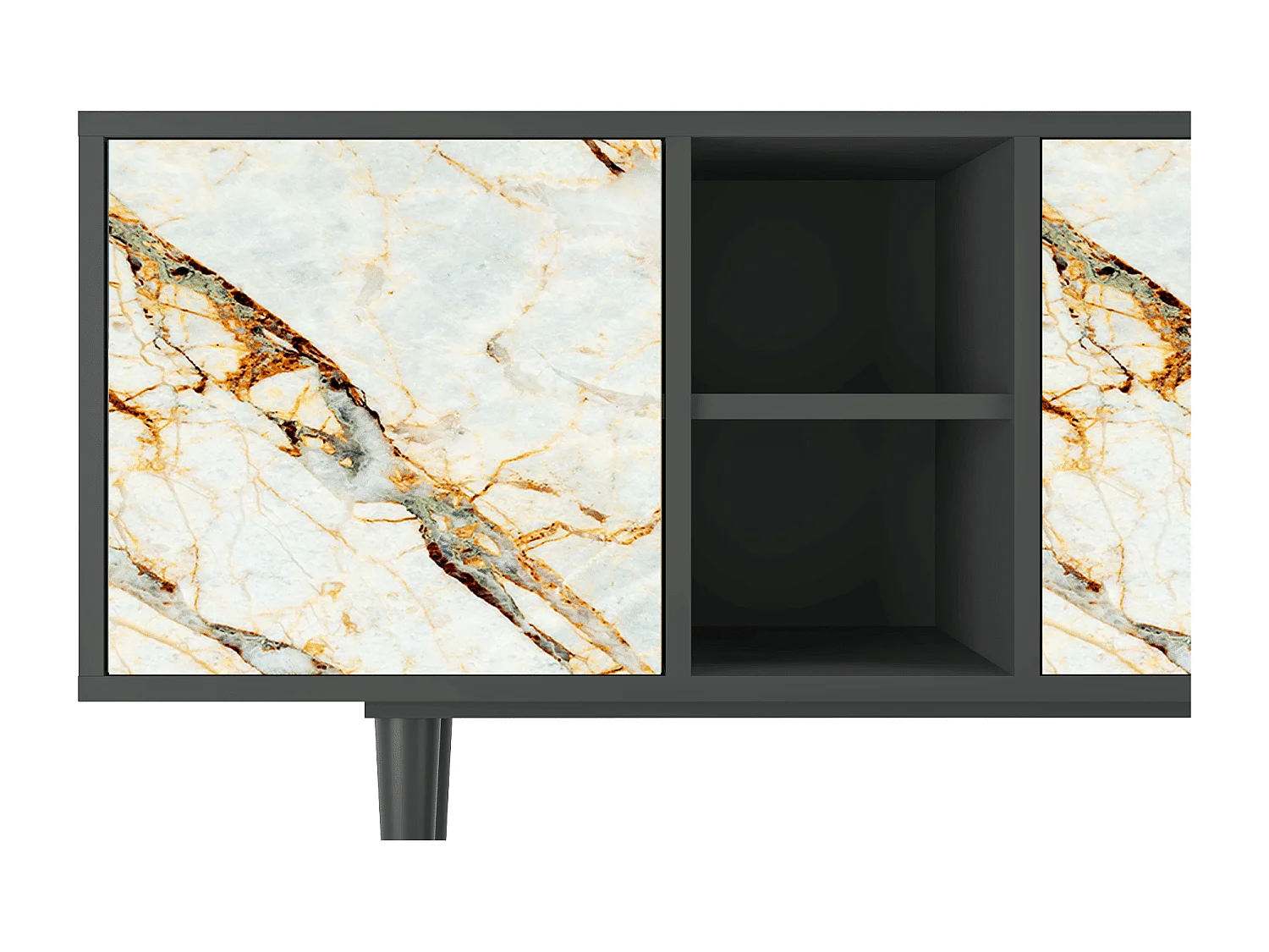 Meuble TV - 150х69х41 cm - T5 - Sabley Marble, Anthracite