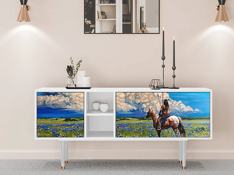 Mueble de TV - 150х69х41 cm - T5 - Thunderheads by Dean, Blanco