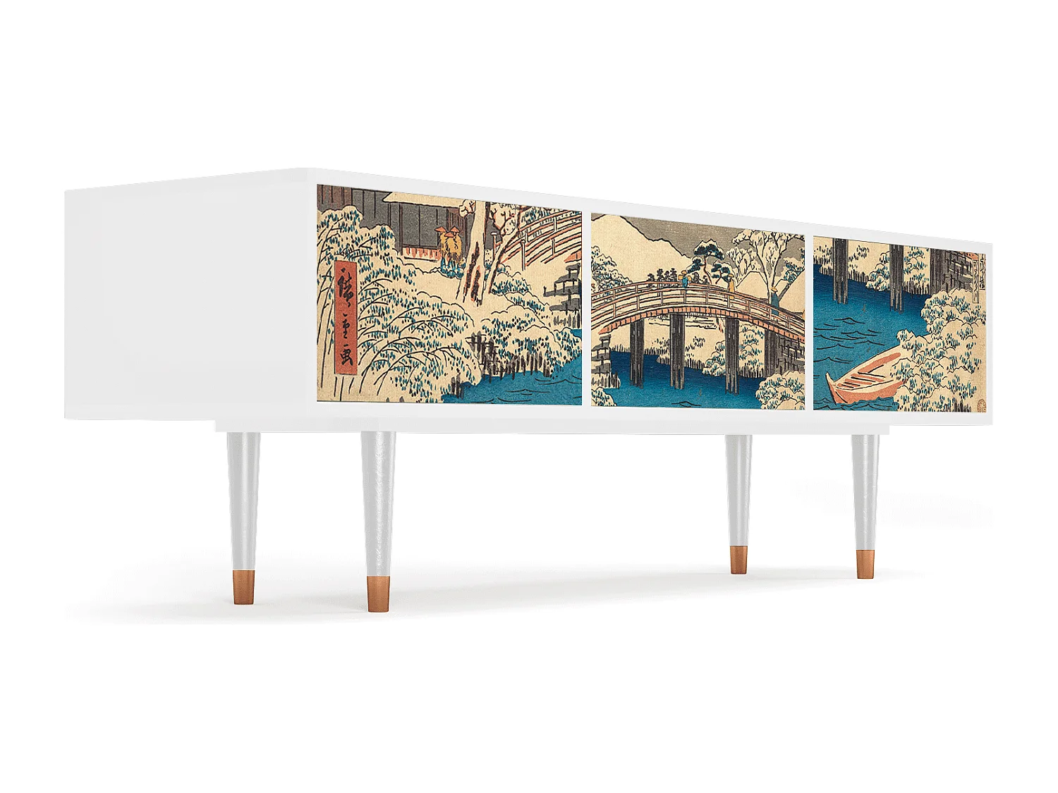 Meuble TV - 170х59х48 cm - T4 - Katabira River, Blanc