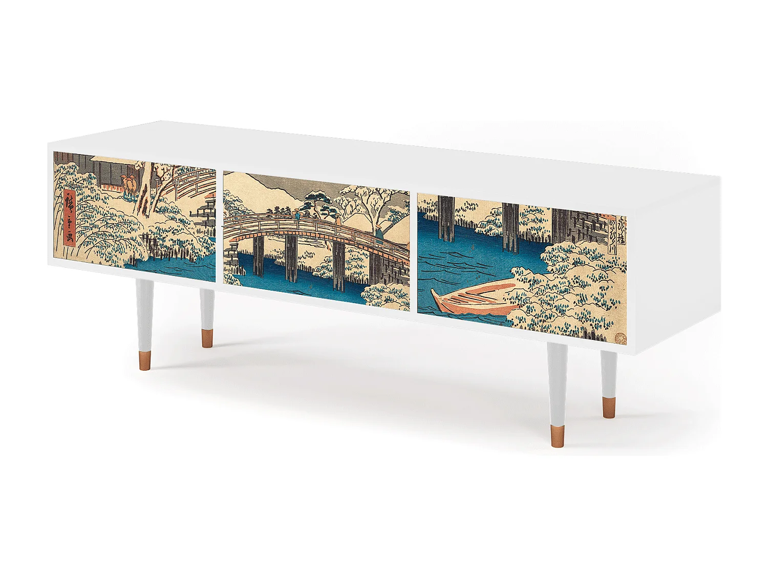 Szafka RTV - 170х59х48 cm - T4 - Katabira River, Biały