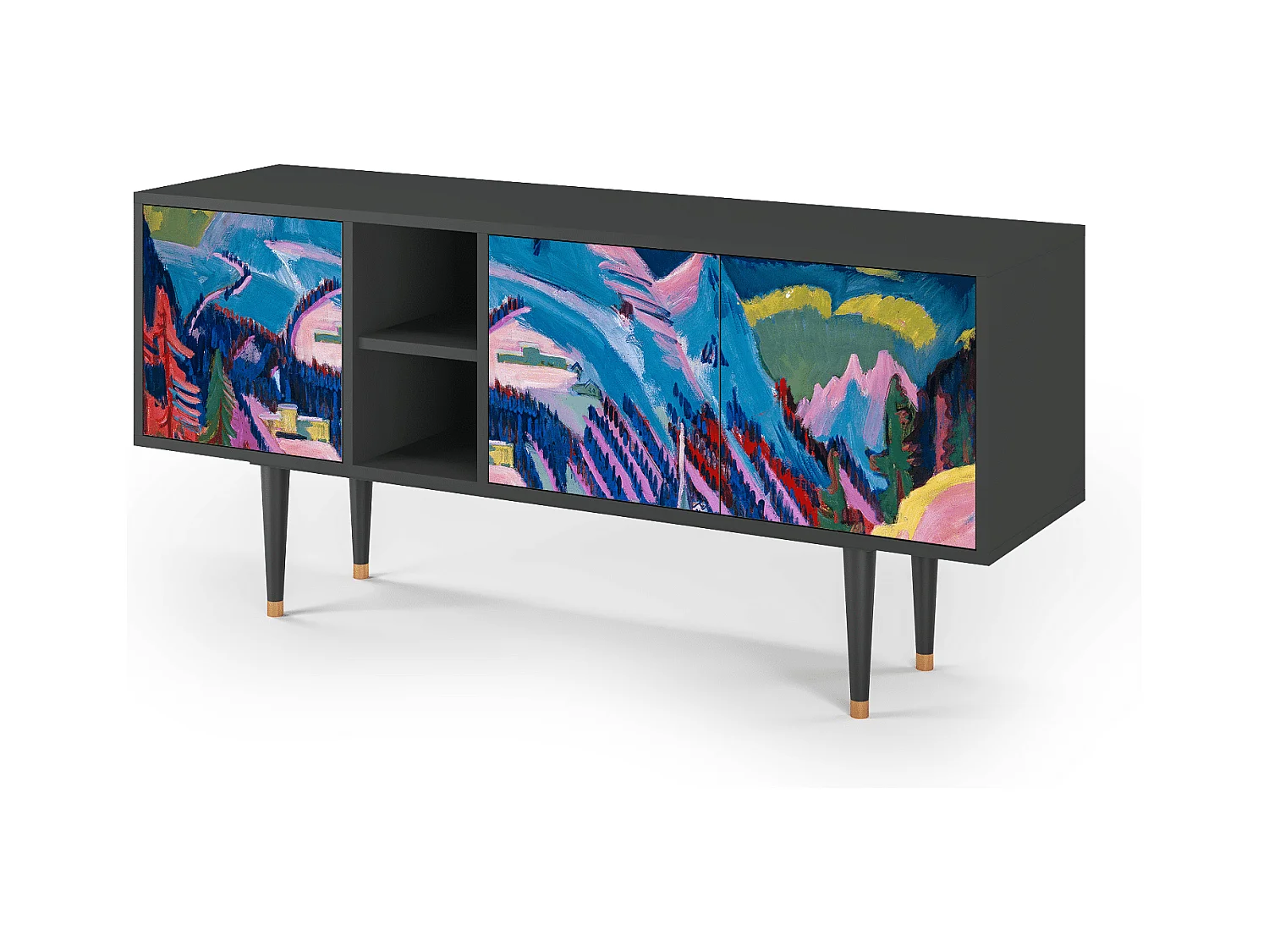 Meuble TV - 150х69х41 cm - T5 - Davos Winter, Anthracite