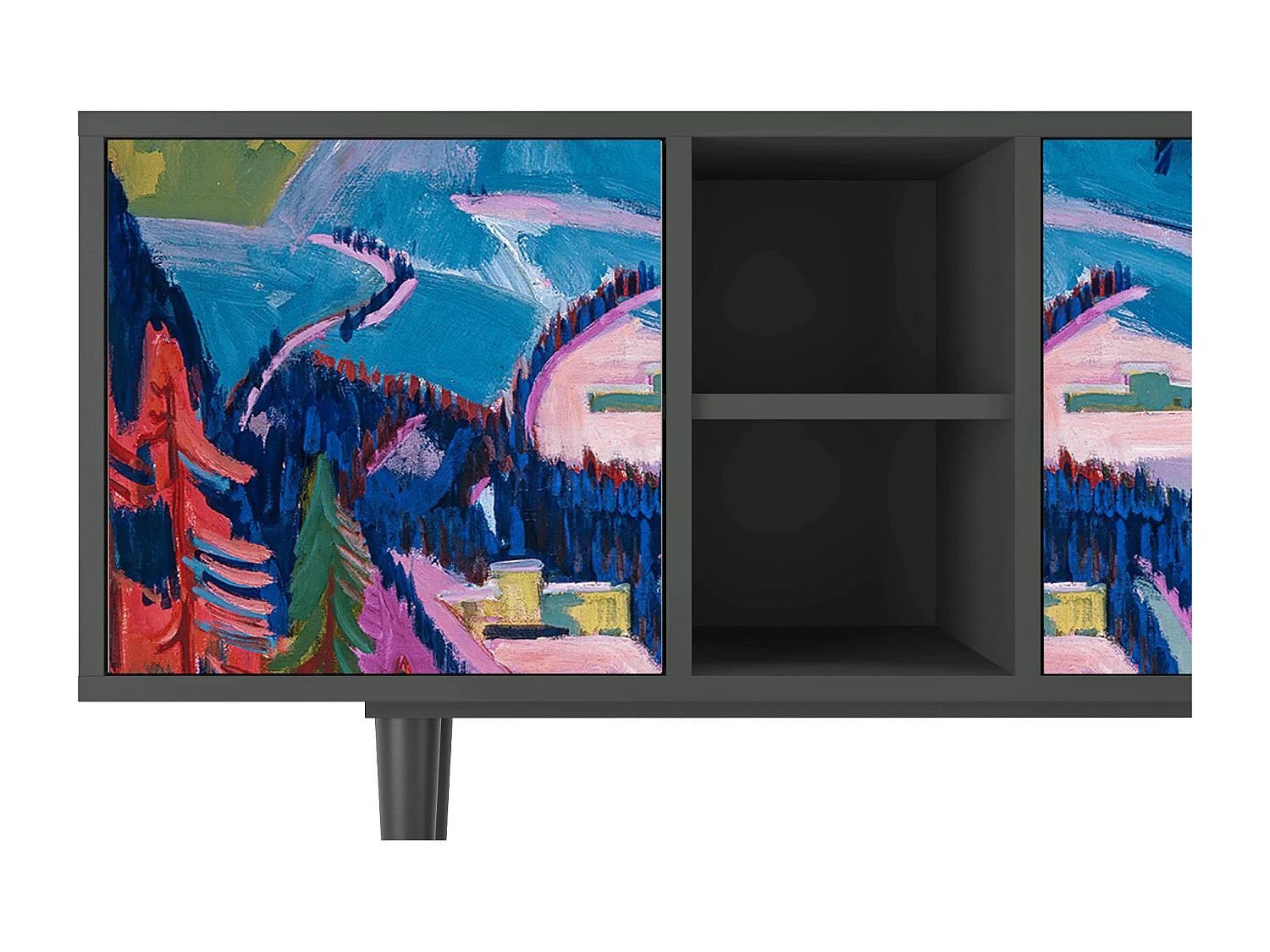 Meuble TV - 150х69х41 cm - T5 - Davos Winter, Anthracite