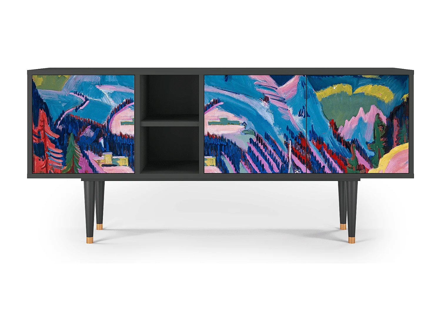 Meuble TV - 150х69х41 cm - T5 - Davos Winter, Anthracite