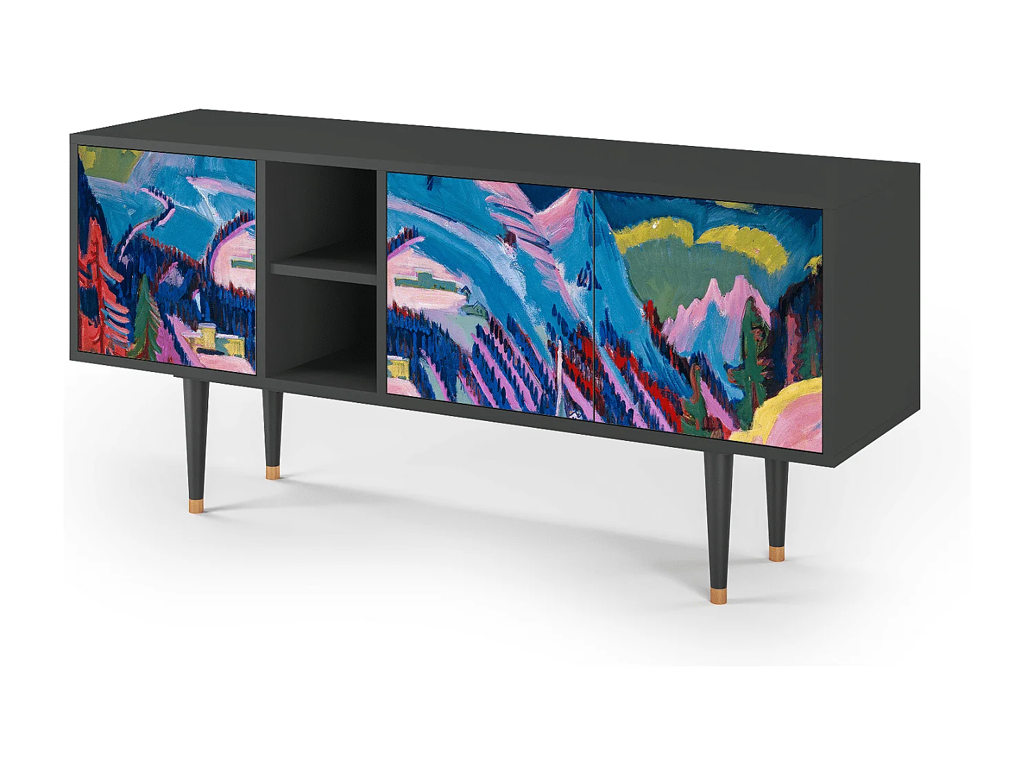 Meuble TV - 150х69х41 cm - T5 - Davos Winter, Anthracite