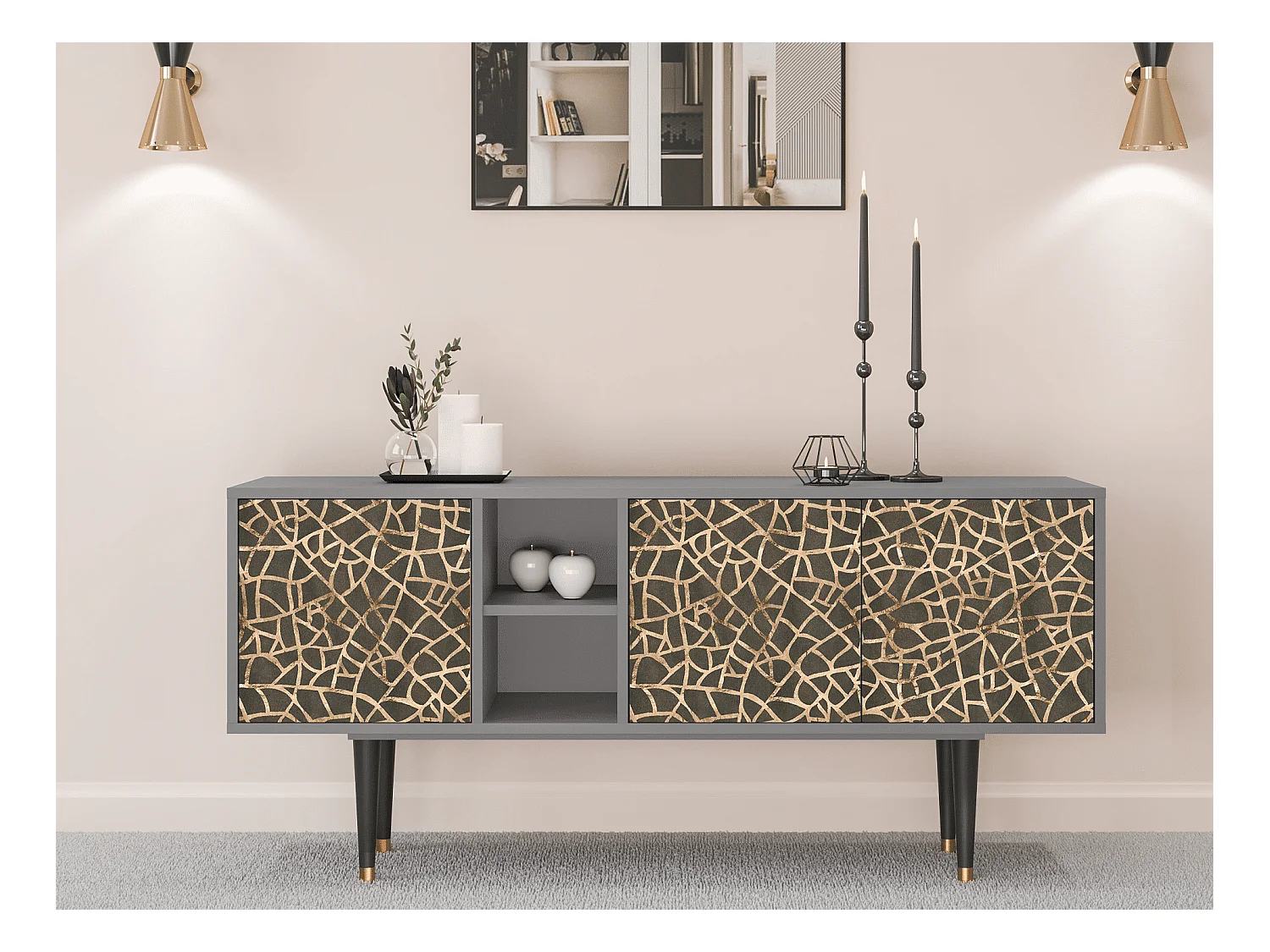 Meuble TV - 150х69х41 cm - T5 - Enlarged Leaf, Gris