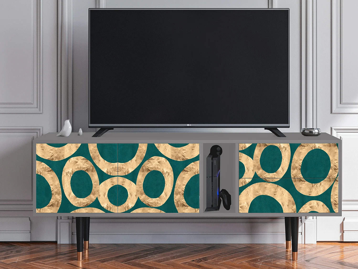 Meuble TV - 170х69х48 cm - T1 - Zircon Sphere, Gris