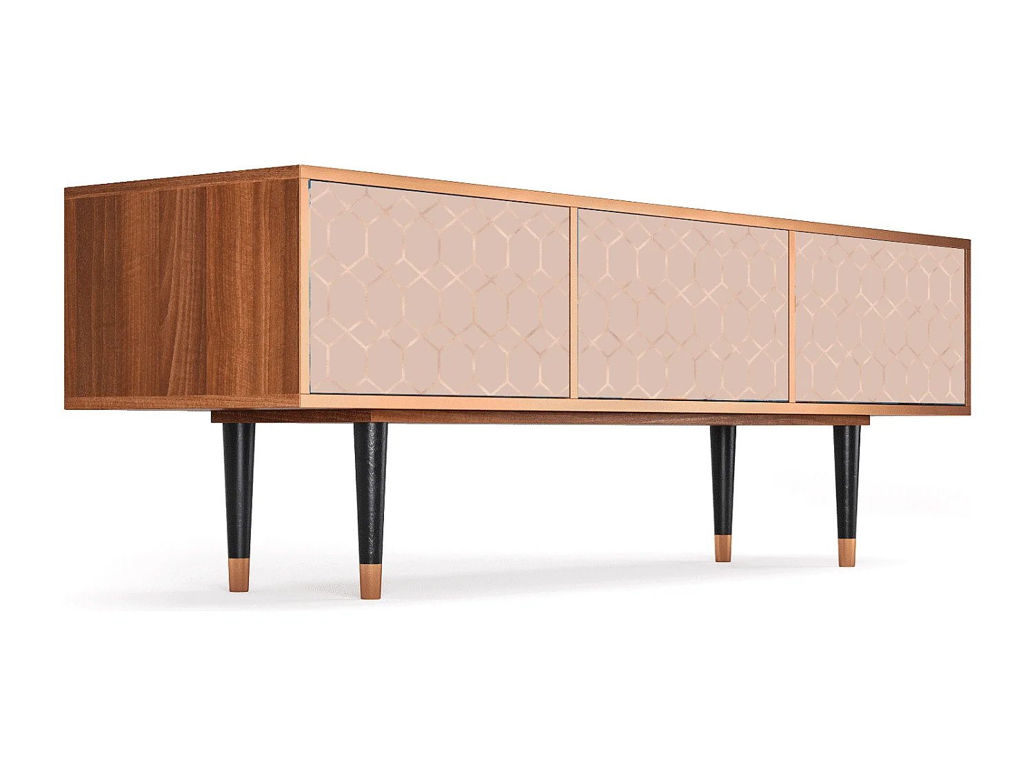 Meuble TV - 170х59х48 cm - T4 - Rose Honeycomb, Noyer