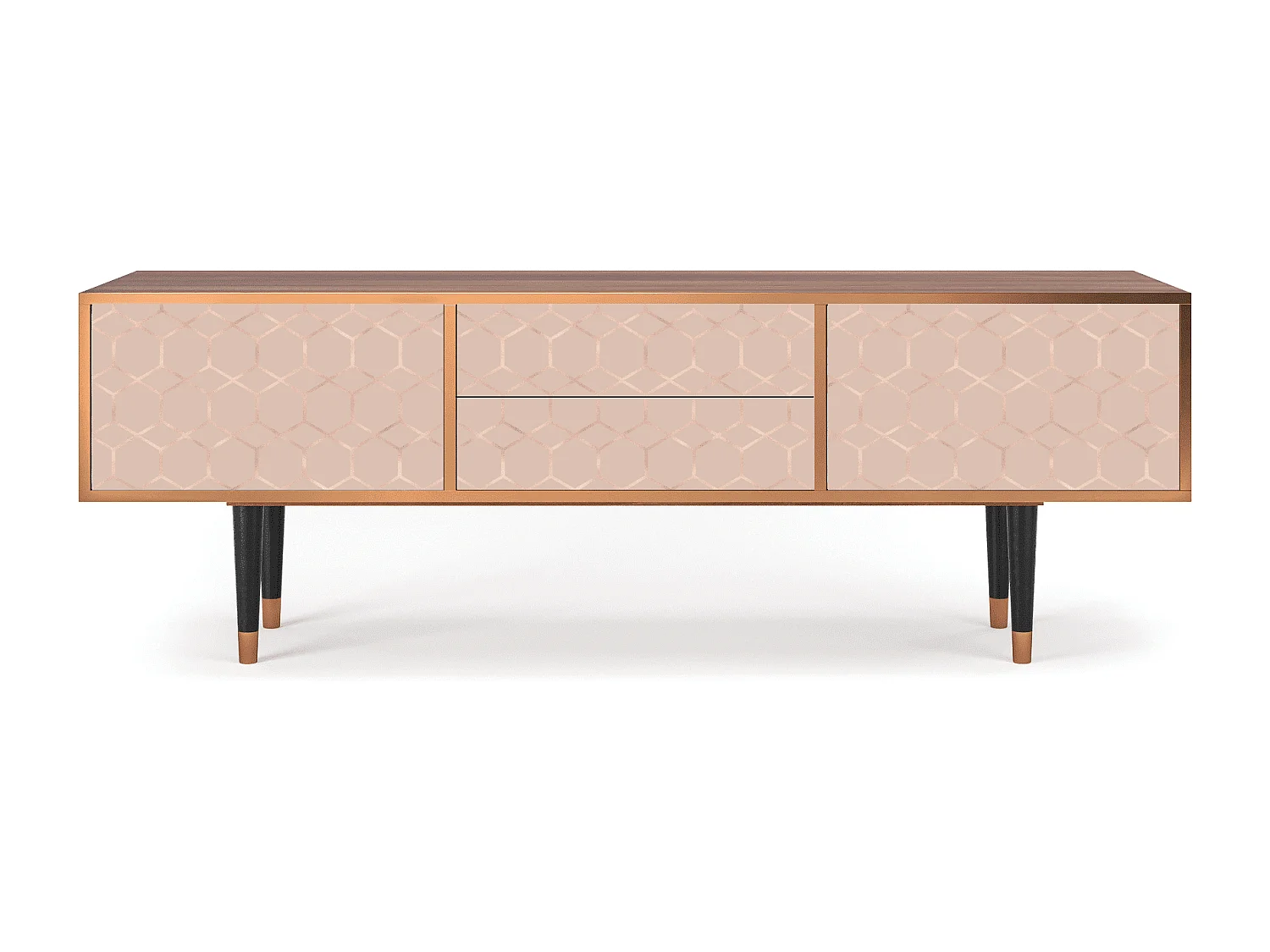 Mueble de TV - 170х59х48 cm - T4 - Rose Honeycomb, Nogal