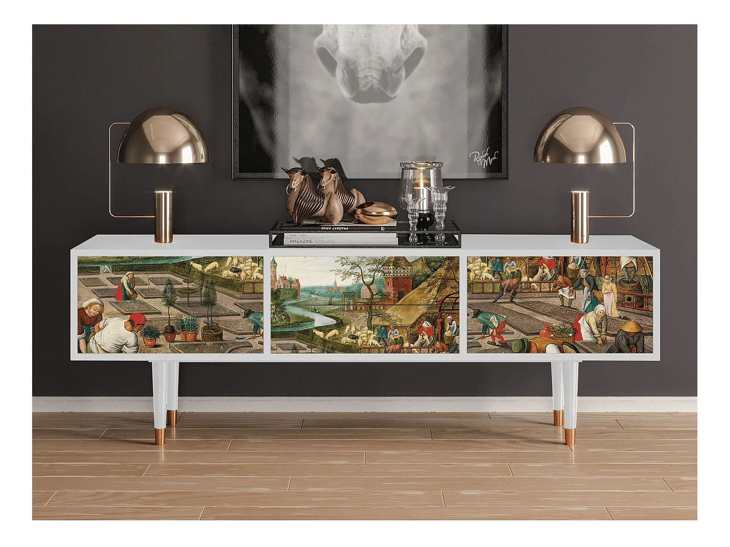 Szafka RTV - 170х59х48 cm - T4 - The Younger - Spring, Biały