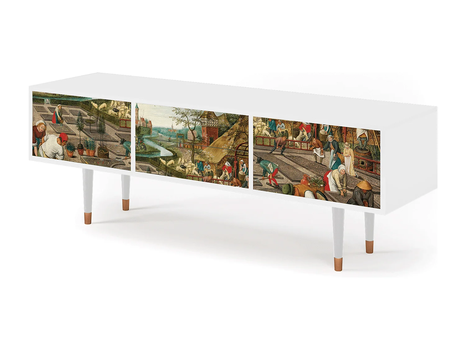 Szafka RTV - 170х59х48 cm - T4 - The Younger - Spring, Biały