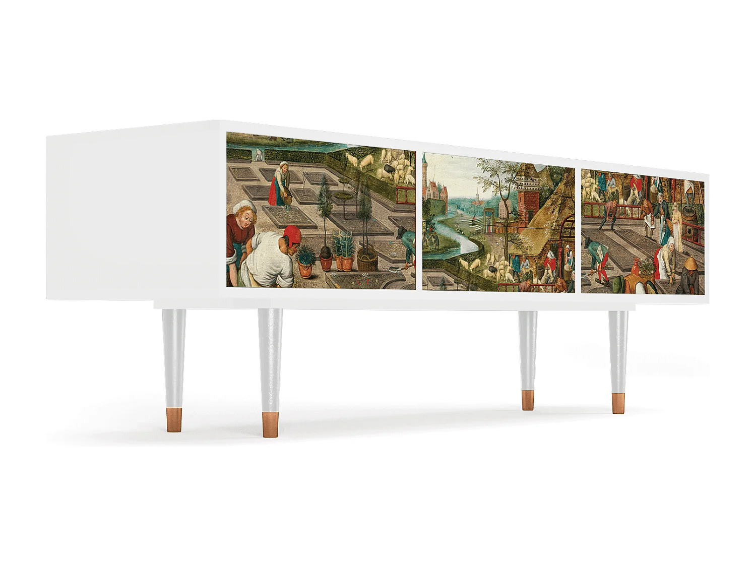 Szafka RTV - 170х59х48 cm - T4 - The Younger - Spring, Biały