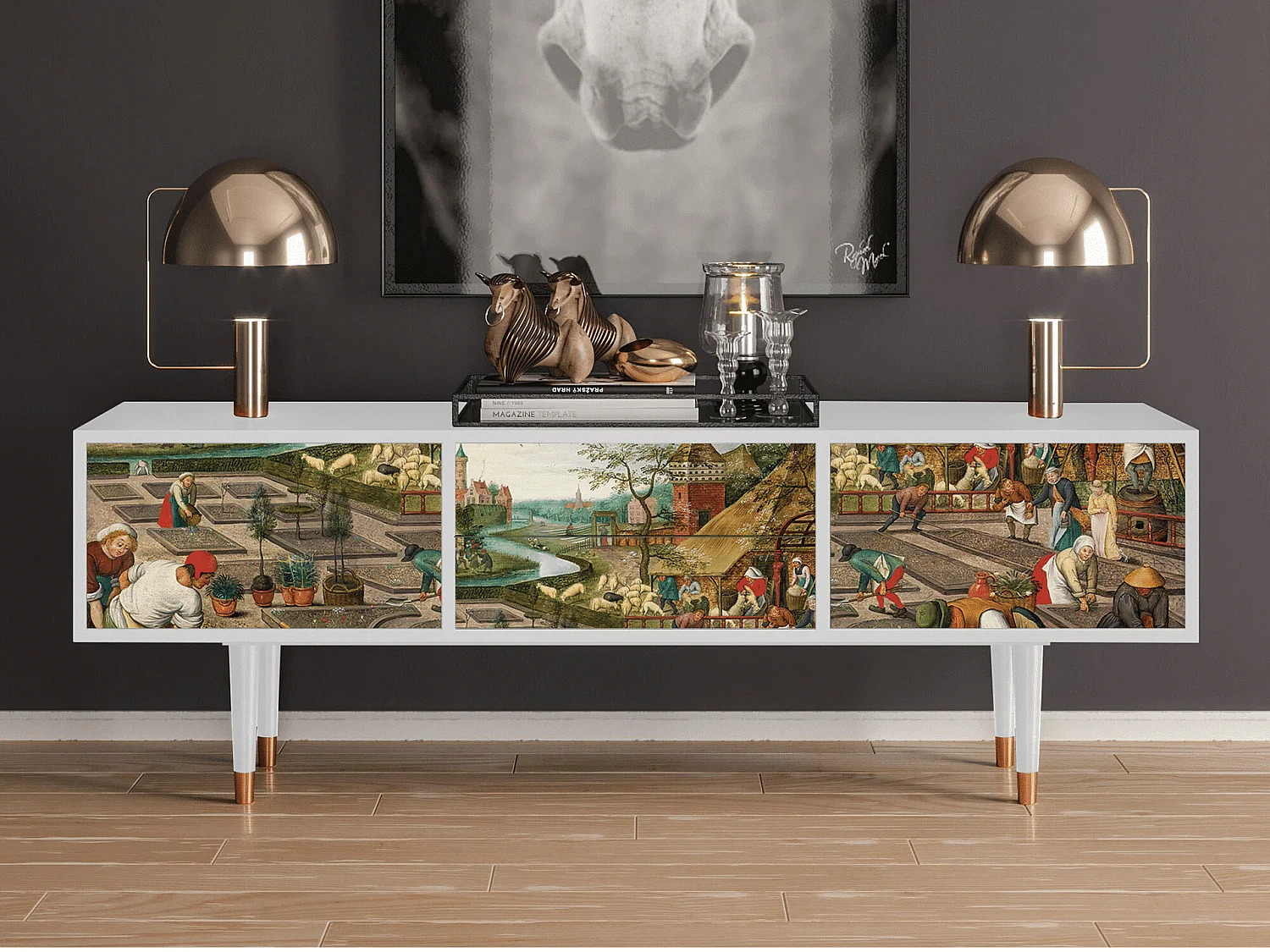 Szafka RTV - 170х59х48 cm - T4 - The Younger - Spring, Biały