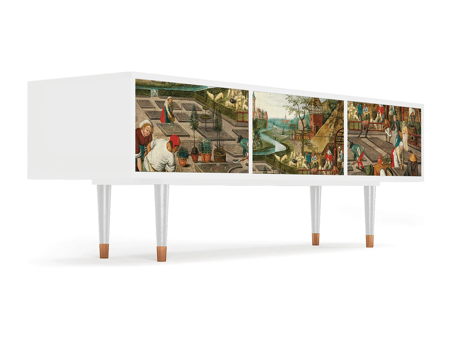 Szafka RTV - 170х59х48 cm - T4 - The Younger - Spring, Biały