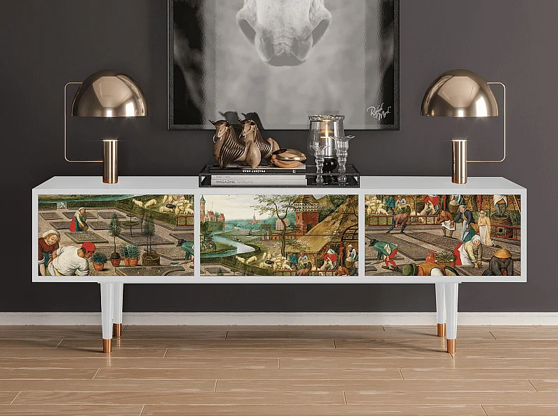 Szafka RTV - 170х59х48 cm - T4 - The Younger - Spring, Biały