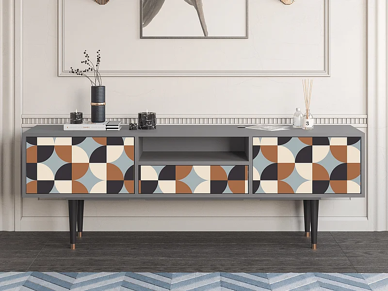 Meuble TV - 170х59х41 cm - T6 - Brown Sensation, Gris