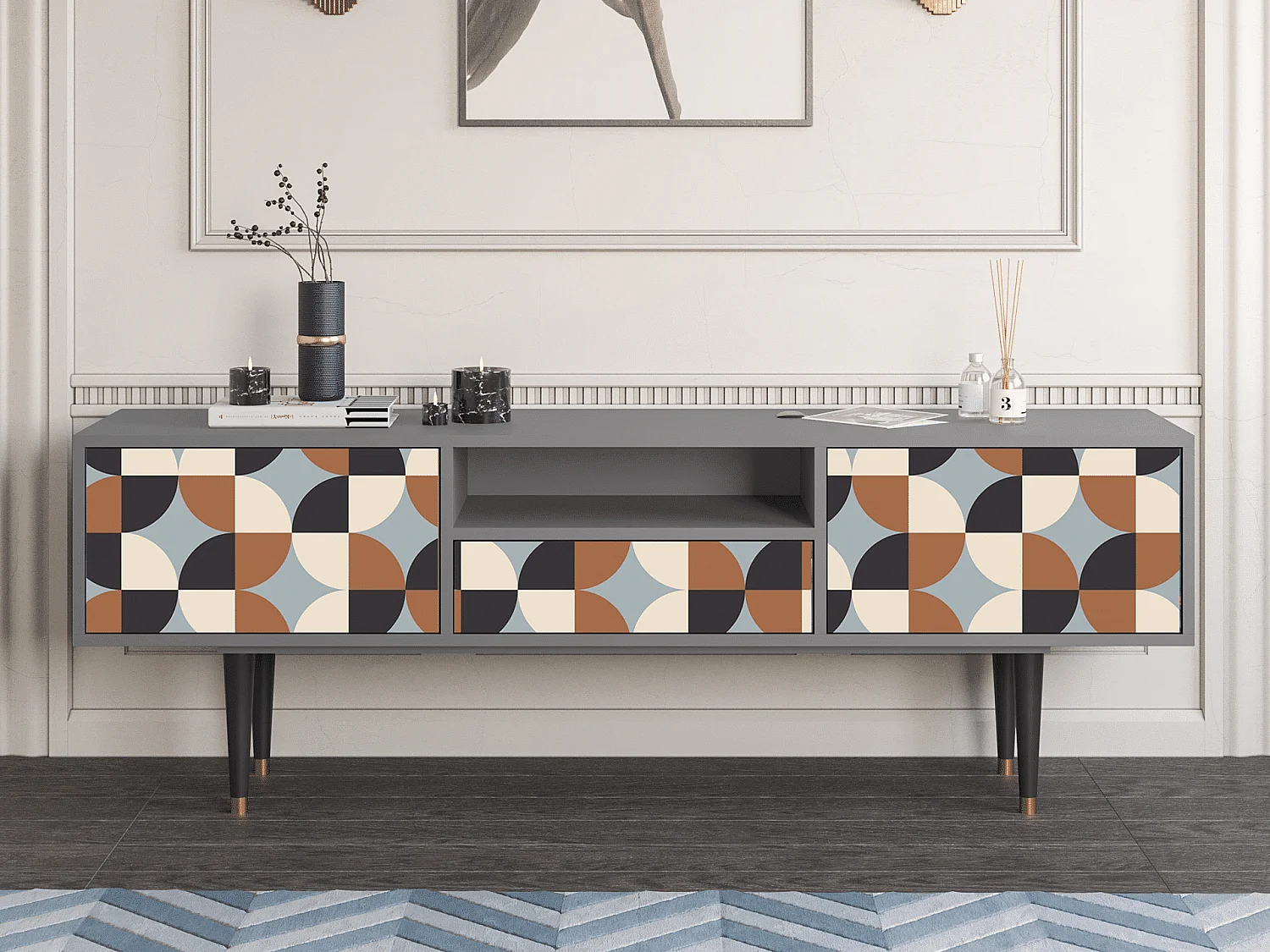 Mobile TV - 170х59х41 cm - T6 - Brown Sensation, Grigio