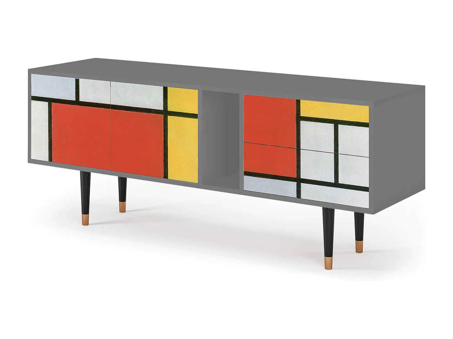 Mueble de TV - 170х69х48 cm - T1 - Composition, Cinza