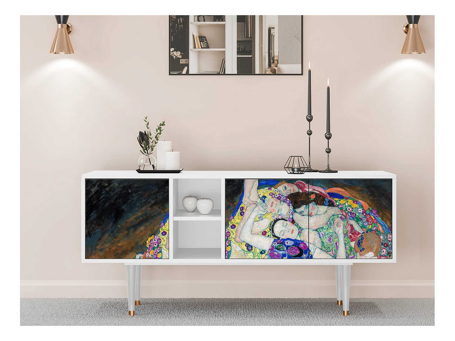 Meuble TV - 150х69х41 cm - T5 - The Maiden by Klimt, Blanc