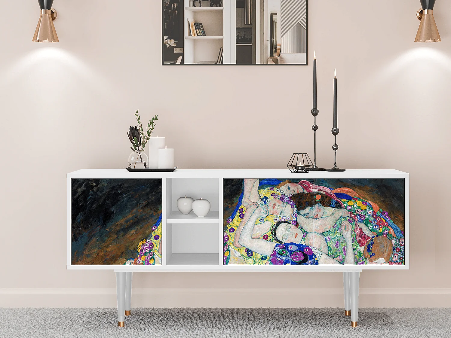 Meuble TV - 150х69х41 cm - T5 - The Maiden by Klimt, Blanc